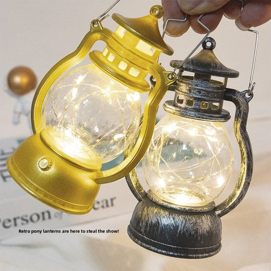 Vintage LED Small Oil Lamp Decorative Candle Light